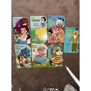 Vintage Golden Sturdy Shape Board Books Lot of 7 Disney Sesame Street Critter